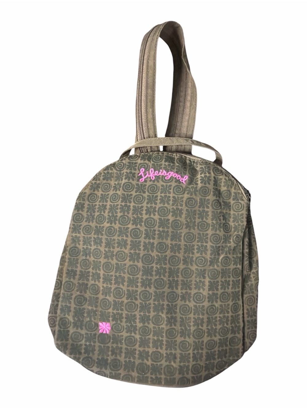 Life is good sage green backpack